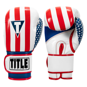 RED/WHITE/BLUE TITLE Boxing Infused Foam Combat USA Training Gloves